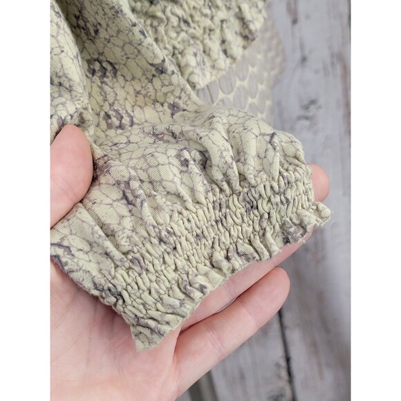 ALK Women's Medium Anama Ruffle V Neck Peasant Button Down Blouse Shirt Top EUC - Picture 8 of 14